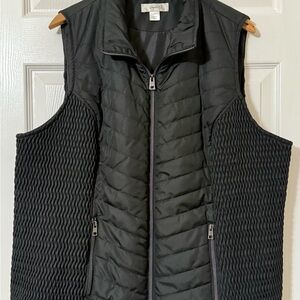 CJ Banks Black Quilted Vest